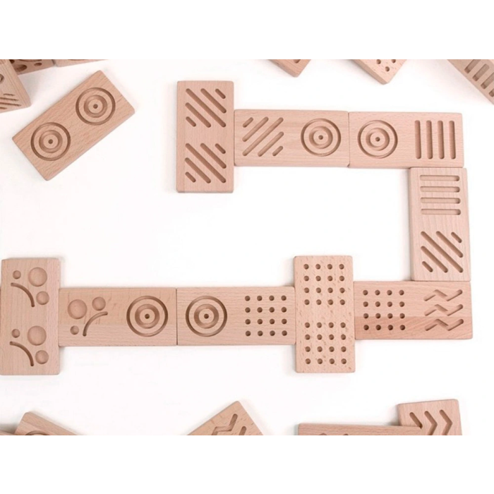 Andreutoys Dominó Sensorial Madera 28 Piezas Didáctico 1