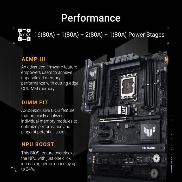 Asus TUF GAMING Z890-PLUS WiFi Placa Base Socket 1851 DDR5 PCIe 5.0 90MB1IQ0-M0EAY0 2
