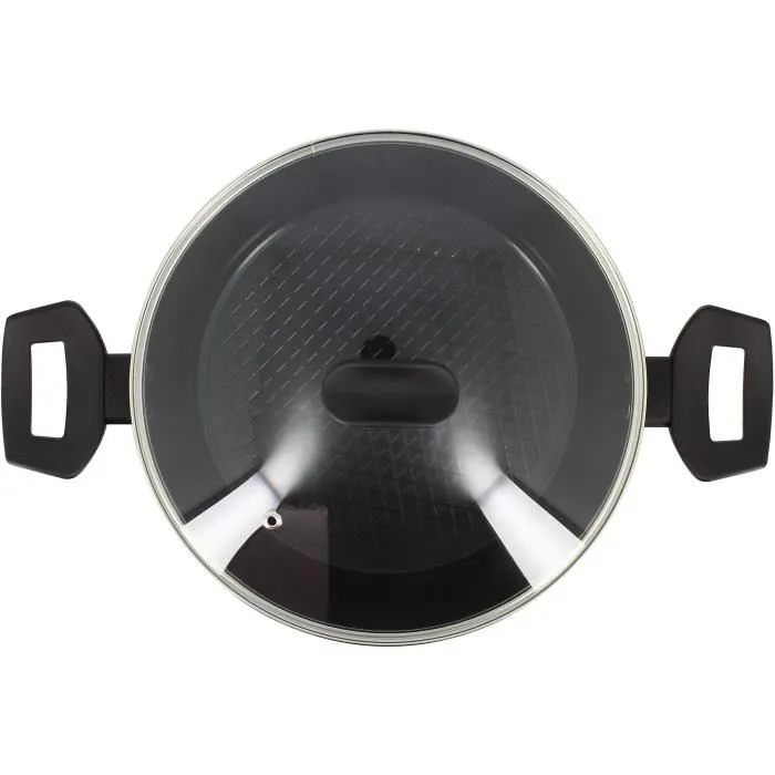 Menastyl 6020647 Horno Holandés de Aluminio Forjado 24 cm Negro Apto para Todo Tipo de Fuegos Incluida Inducción 2