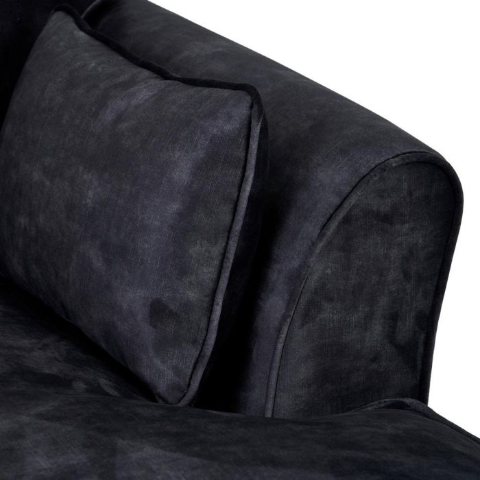 Sofá Chaise Longue Gris Oscuro Tejido 114 X 155 X 92 cm