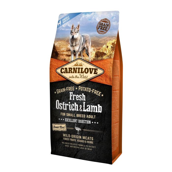 Carnilove Alimento para Perros Adultos Razas Pequeñas con Avestruz y Cordero 6 kg