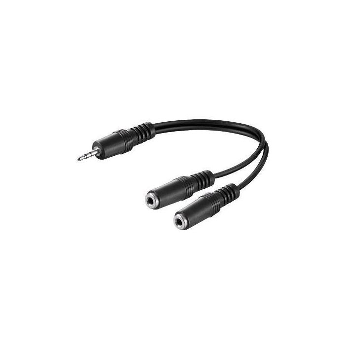 MicroConnect Cable adaptador Y minijack 3.5mm para 2 auriculares, 0.2m - Conecta a salida AUX/RCA