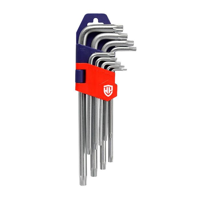 Workpro Llaves Torx Cr-V Juego 9 Piezas con Soporte T10-T50 Cromo Vanadio para Taller o Bricolaje