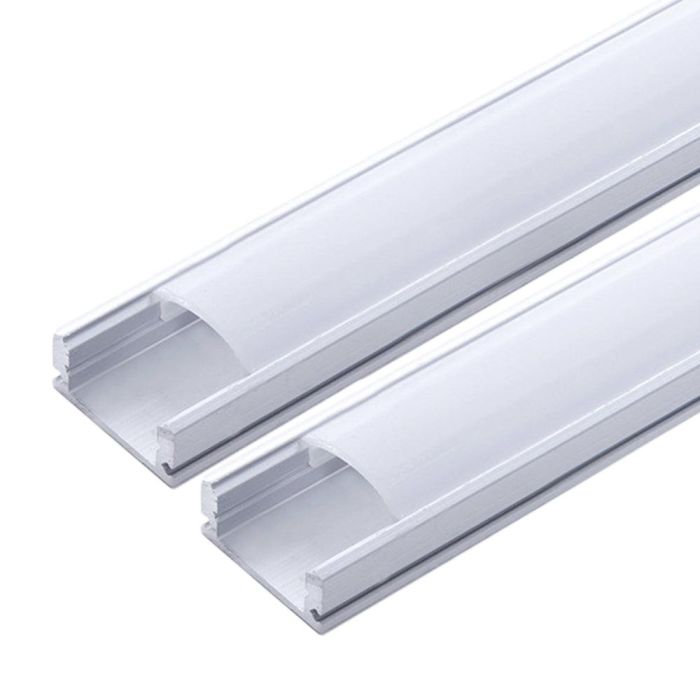 Pack 2 Perfil de Aluminio para LEDs Difusor Opal Tira 2M 2 Pack 2 Perfil de Aluminio para LEDs Difusor Opal Tira 2M 2