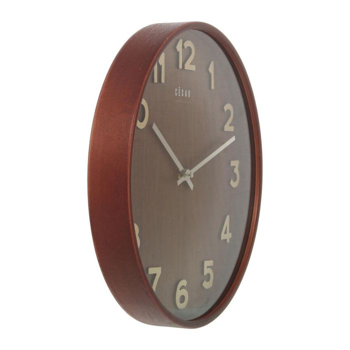 Reloj de Pared Alexandra House Living Marrón Nogal Madera 32 x 4 x 32 cm 3