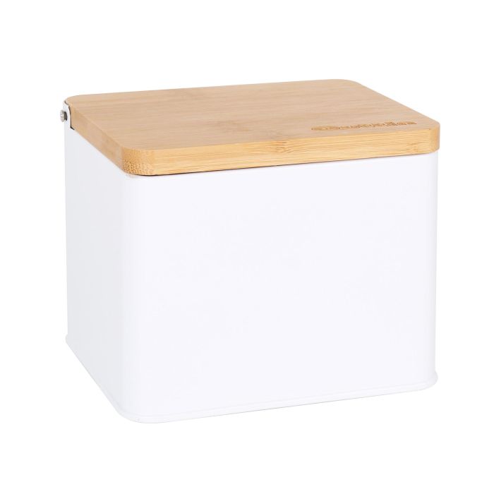 Quttin Salero de Metal con Tapa de Bambú, Contenedor para Sal de Cocina, de 14 cm de Ancho x 11 cm de Alto x 11 cm de Largo (12 Unidades) 4