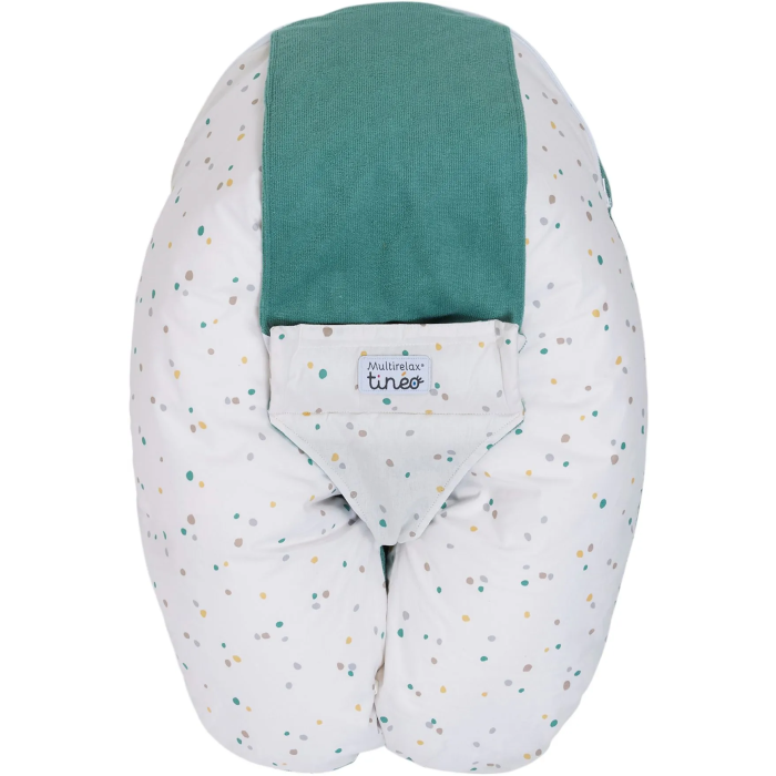 Tineo Almohada de Maternidad 3 en 1 - MULTIRELAX TIN3275056861609 - Tejido de Rizo - Verde Lunares