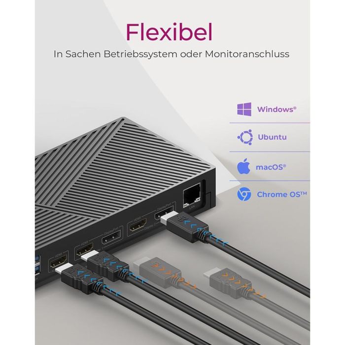 D Dockingtation 4xUSB-A/2xUSB-C/2xHDMI/DisplayPort ICY BOX Black 1