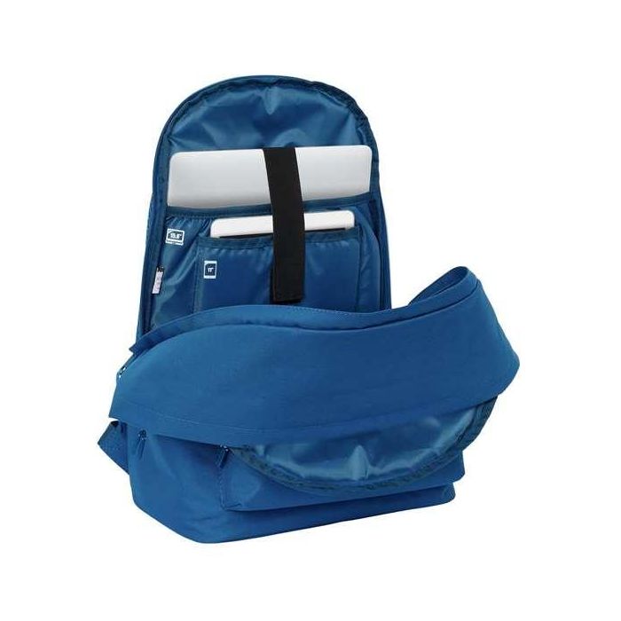 Safta Mochila Doble para Portátil 15,6" + USB Real Madrid Chica Azul 31x44x18 cm 9