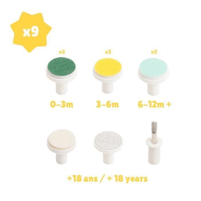 Lima Eléctrica Badabulle con 6 puntas intercambiables + 3 recambios 2 Lima Eléctrica Badabulle con 6 puntas intercambiables + 3 recambios 2