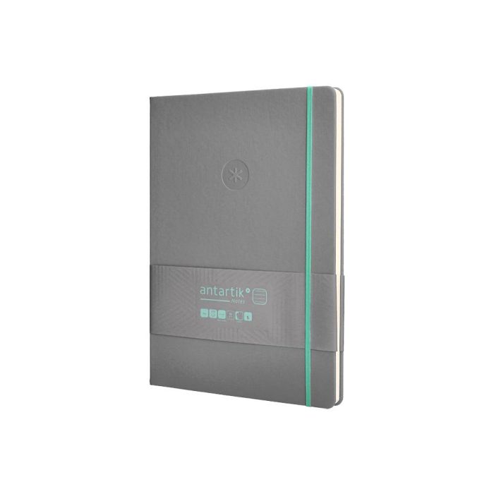 Cuaderno Con Gomilla Antartik Notes Tapa Dura A4 Hojas Rayas Gris Y Turquesa 100 Hojas 80 gr Fsc 3