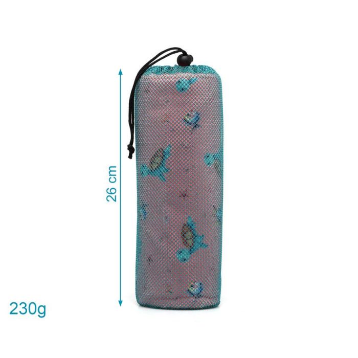 KioKids Toalla de Playa para Bebés Microfibra Tortugas Coral 75x150 cm Secado Rápido Absorbente con Bolsa 3