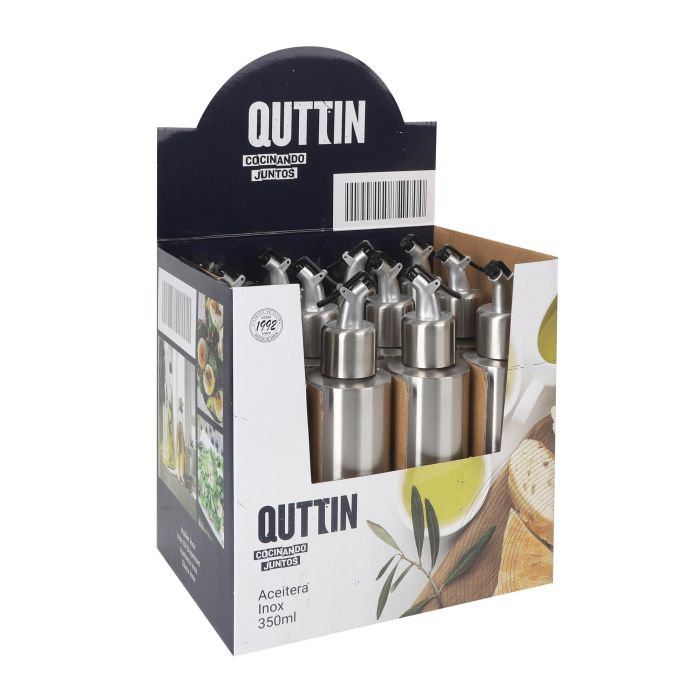 Aceitera de acero inoxidable 350 ml con tapón Quttin (12 Unidades) 2 Aceitera de acero inoxidable 350 ml con tapón Quttin (12 Unidades) 2