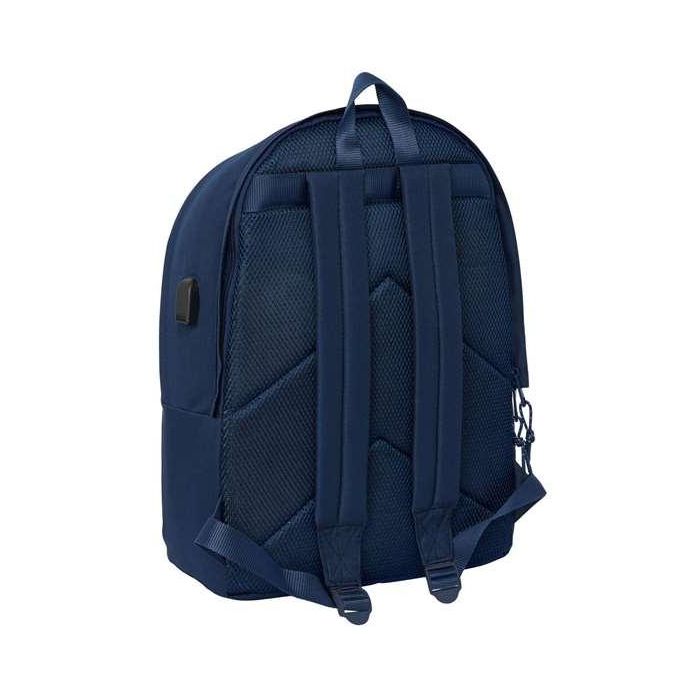 Safta Mochila Doble para Portátil 15,6" + USB Real Madrid Chica Marino 31x44x18 cm 1