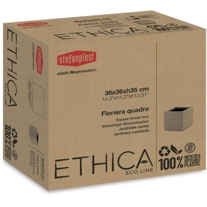 Stefanplast STE8003507687035 Jardinera Cuadrada ETHICA Taupe 38 L 4