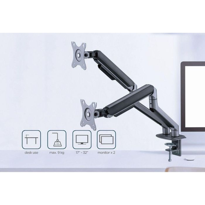 Gembird MA-DA2-05 soporte para monitor 81,3 cm (32") Escritorio Gris 7 Gembird MA-DA2-05 soporte para monitor 81,3 cm (32") Escritorio Gris 7