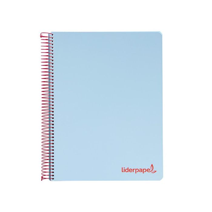 Cuaderno Espiral Liderpapel A4 Micro Wonder Tapa Plastico 120H 90 gr Cuadro 5 mm 5 Banda4 Taladros Color Celeste 1