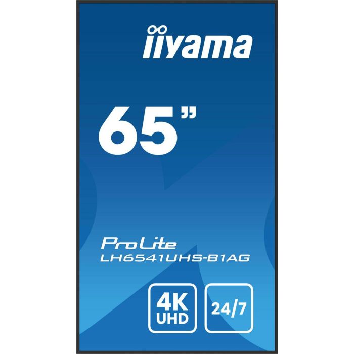 iiyama 65" 4K UHD IPS 3840x2160 25% Haze Monitor para Uso Profesional 24/7 Landscape y Portrait con Media Player USB 2