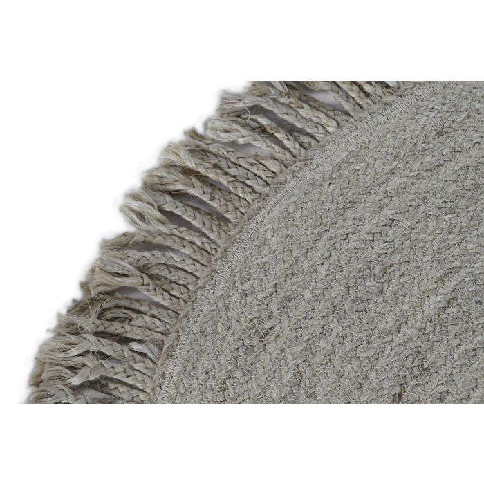 DKD Home Decor Alfombra Balines de Yute y Poliéster Natural 120x120 cm, 1.5 cm de grosor (2 Unidades) 1