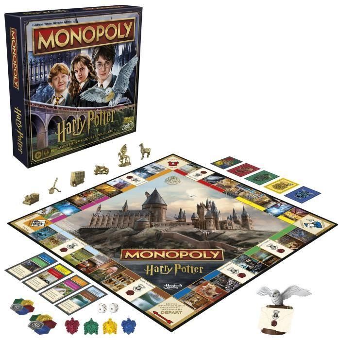 Edición Monopoly Harry Potter, Juego de mesa, Aventuras mágicas en Hogwarts, 8 años, de 2 a 6 jugadores