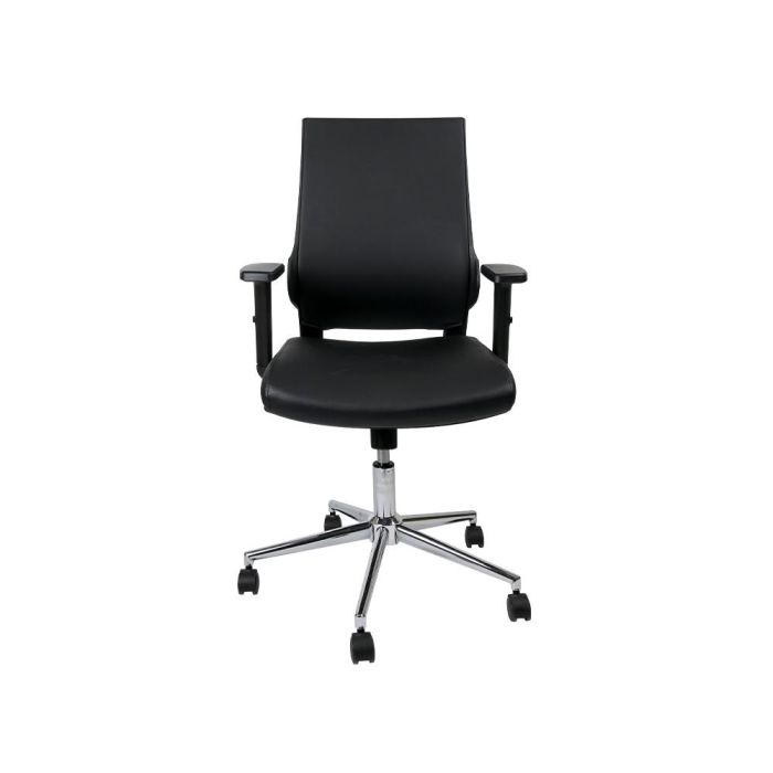 Silla Giratoria Q-Connect Respaldo Medio De Similpiel Regulable En Altura 980+100x630x625 mm Color Negro