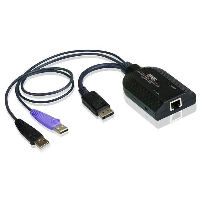 Aten KA7169 Cable Adaptador KVM USB DisplayPort con Soporte Smart Card/CAC y Virtual Media – Video de Alta Calidad