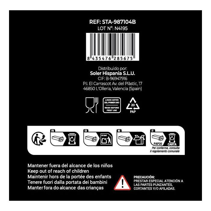 Inde Cubertería 16 Piezas de Acero Inoxidable Cies Sta Clara - Set con 6 Tenedores, 6 Cuchillos y 6 Cucharas (6 Unidades)
