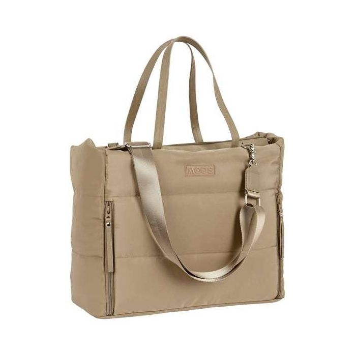 Safta Bolso con bolsillo para portátil 14,1'' Moos Cápsula acolchado Camel 54x31x17cm