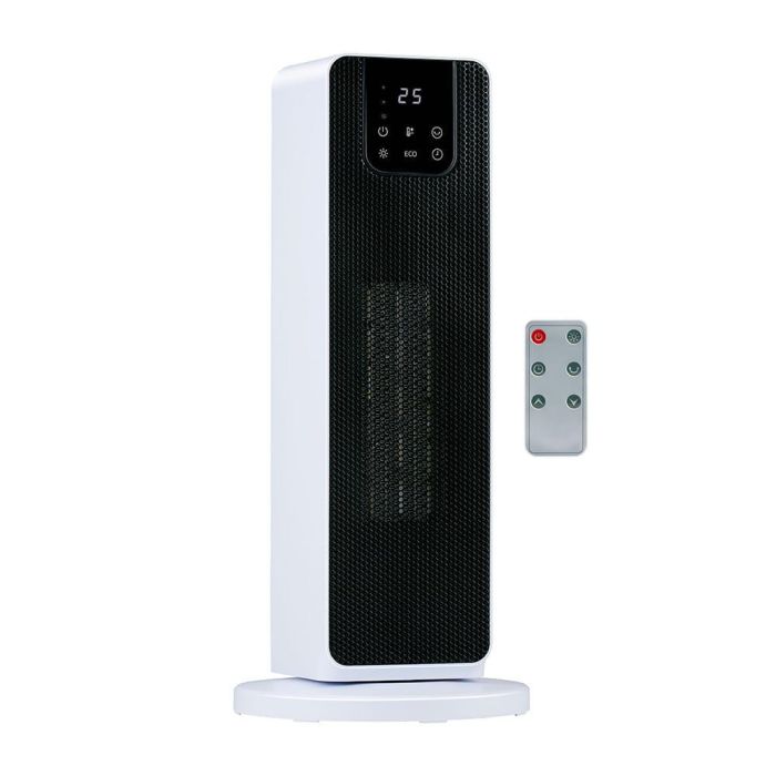 Calefactor de torre 800/2000 W, blanco, 21 x 21 x 46 cm