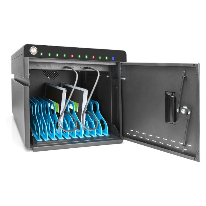 Digitus Armario de Carga Móvil para Escritorio - Estación de Almacenamiento y Carga para 10 Portátiles/Tabletas hasta 14", Desinfección UV-C, USB-C, Negro Digitus Armario de Carga Móvil para Escritorio - Estación de Almacenamiento y Carga para 10 Portátiles/Tabletas hasta 14", Desinfección UV-C, USB-C, Negro