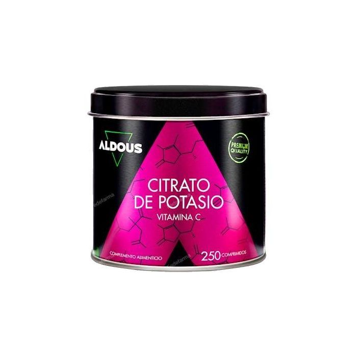 ALDOUS BIO Citrato de Potasio 3705 mg con Vitamina C 80 mg, 250 Comprimidos