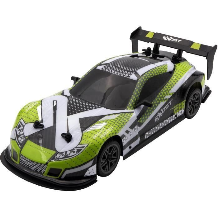 Exost EXO3700224540210 Coche Teledirigido con Luz Flash, Escala 1:14, 15 km/h, 31.5 cm, Verde, +5 años
