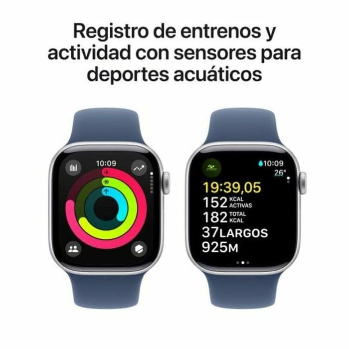 Apple Watch Series 10 A2997 Reloj Inteligente GPS Pantalla Retina OLED Detección de Caídas 42 mm Denim Aluminio Plateado 6