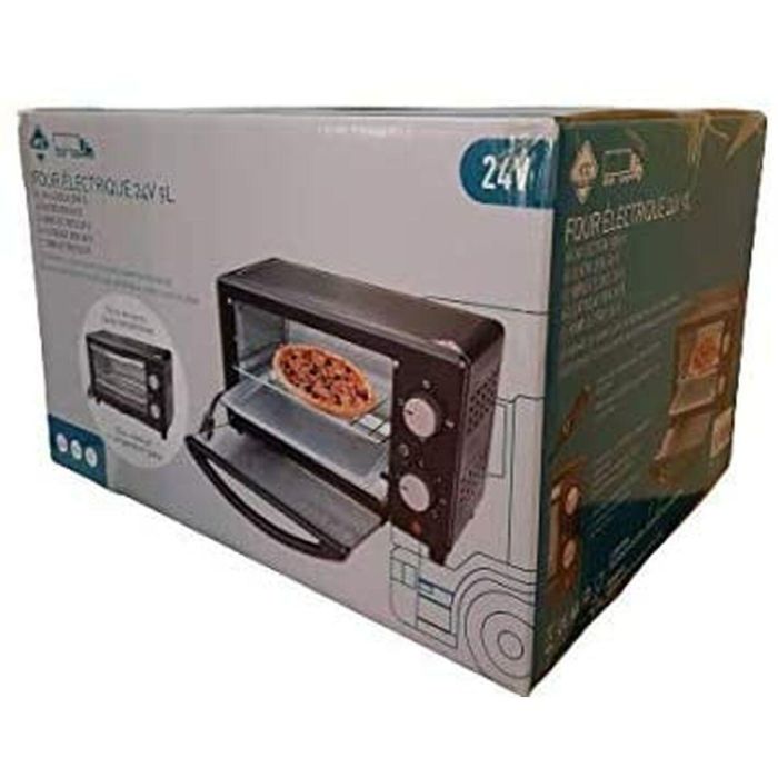Htc Equipement Horno Eléctrico 24V 300W 9L con Cable CA 90cm, Fusible, 2 Resistencias, Programador y Puerta de Cristal Alta Temperatura 3