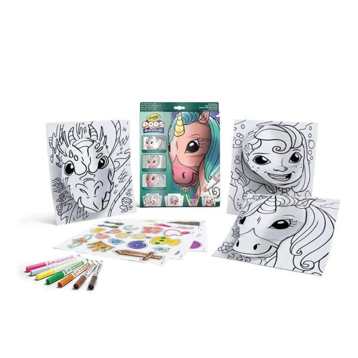 Actividades 3D color pops mystica setl con 3 fondos ,3 hojas 3d, 7 rotuladores,3 hojas adhesivas y cnta adhesiva. 29x22x2.6 cm 1 Actividades 3D color pops mystica setl con 3 fondos ,3 hojas 3d, 7 rotuladores,3 hojas adhesivas y cnta adhesiva. 29x22x2.6 cm 1