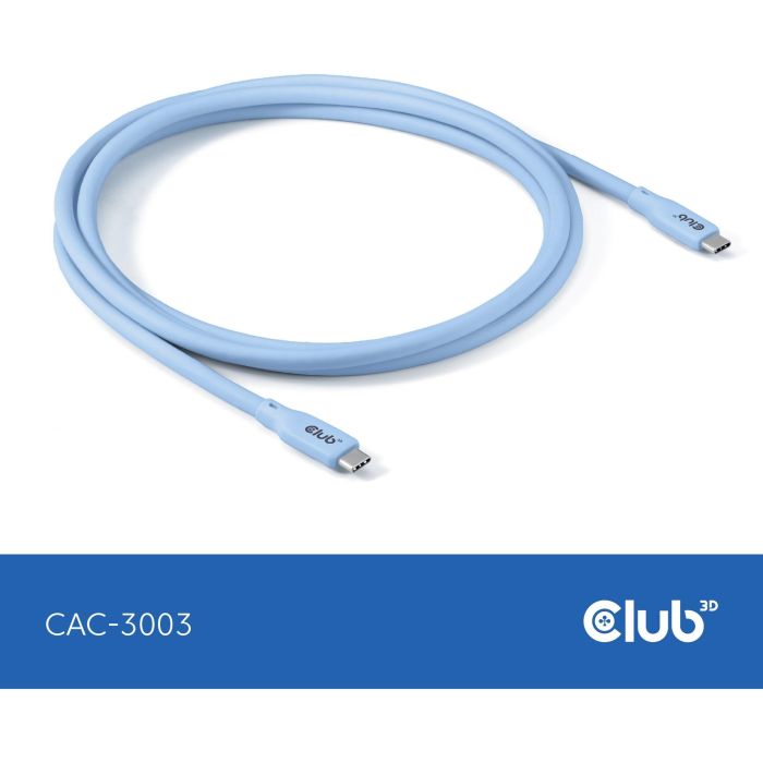 Club3D Lifestyle USB-C 240W.20Gbps Cable 2m Azul St/St - Carga Rápida y Transferencia Datos 20Gbps 6 Club3D Lifestyle USB-C 240W.20Gbps Cable 2m Azul St/St - Carga Rápida y Transferencia Datos 20Gbps 6