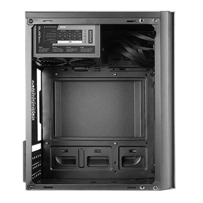 Anima AC6500 Caja PC Minitorre con Fuente 500W, para Placas Micro-ATX/Mini-ITX, USB 3.0, Bahías SSD/HDD, Diseño Negro, Refrigeración Optima 2