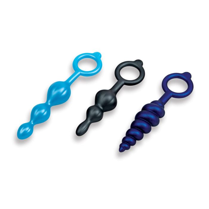 Plug Anal B-Vibe Azul 3 Piezas 3 Plug Anal B-Vibe Azul 3 Piezas 3