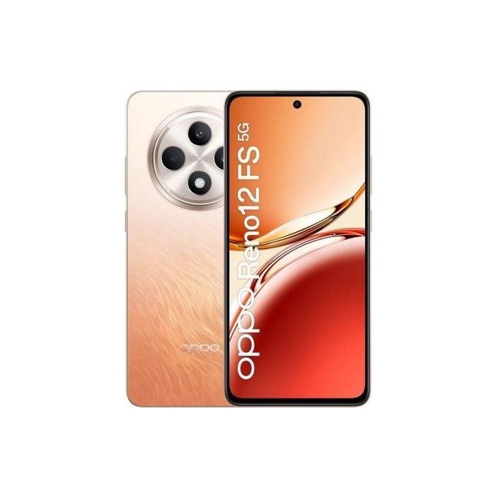 Oppo 110010234158 Smartphone Reno 12 FS 5G con 12GB RAM, 512GB Almacenamiento, Pantalla OLED 6.67" 120Hz, Cámara 50MP, Naranja