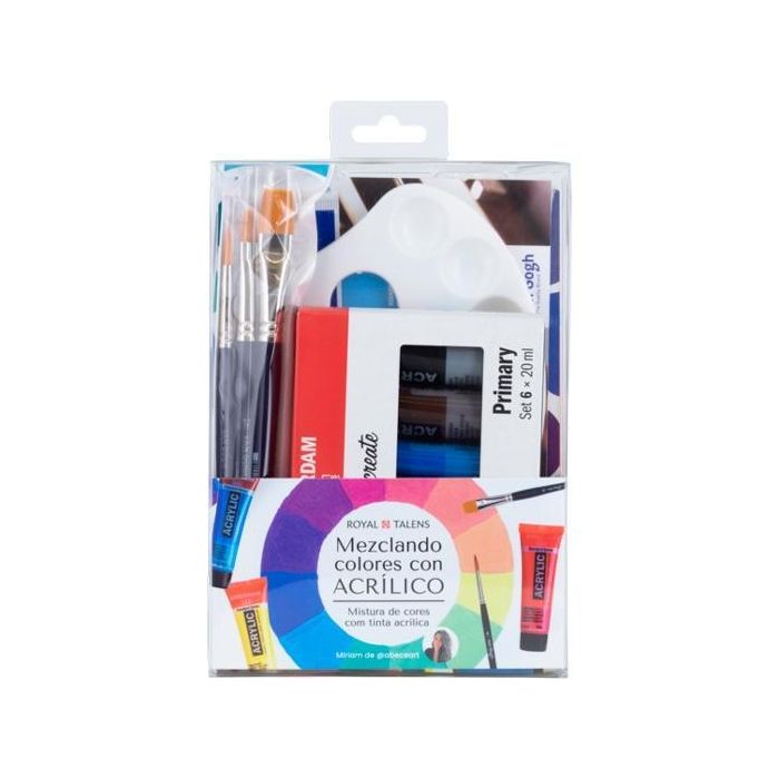 Talens Set Mezclando Colores con Acrílico, Colores Primarios, 6 tubos x 20ml