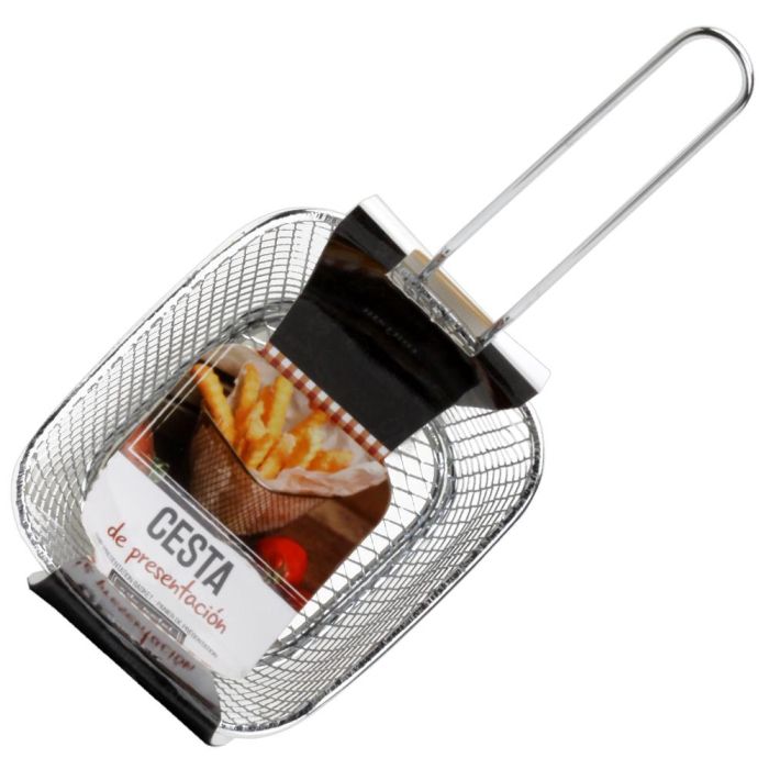 Totally Addict Cesta Presentar Fritos Bistrot Plata Metal con Asa 18x8,5 cm 1 Totally Addict Cesta Presentar Fritos Bistrot Plata Metal con Asa 18x8,5 cm 1