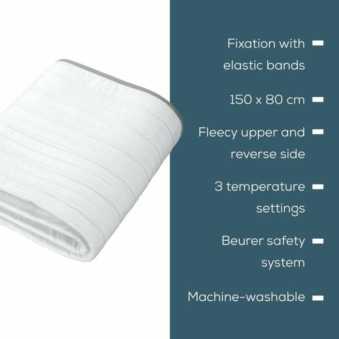 Manta Eléctrica Beurer TS17 150 x 80 cm Blanco Gris 100 % poliéster 65 W 1 Manta Eléctrica Beurer TS17 150 x 80 cm Blanco Gris 100 % poliéster 65 W 1