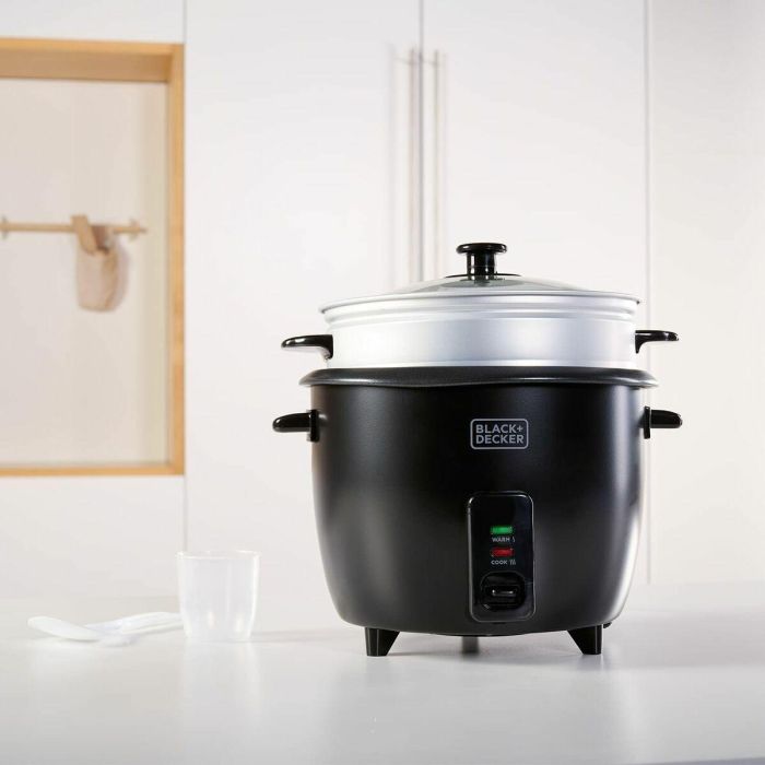 Arrocera Black & Decker BXRC1800E Negro 1,8 L Blanco Aluminio 700 W 5 Arrocera Black & Decker BXRC1800E Negro 1,8 L Blanco Aluminio 700 W 5