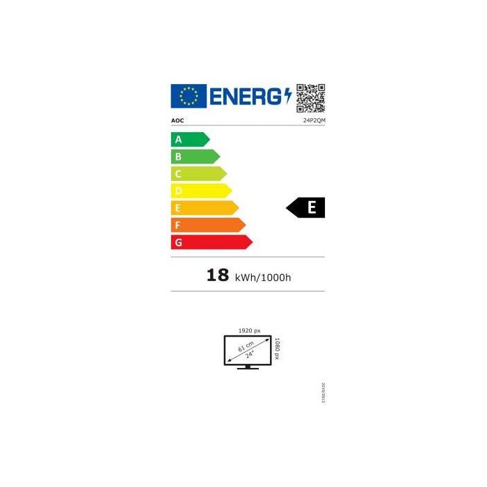 AOC 24P2QM Monitor de 23.8" FHD 1920x1080 75Hz 4ms VA Altavoces Pivot HDMI DVI DP VGA Negro 18