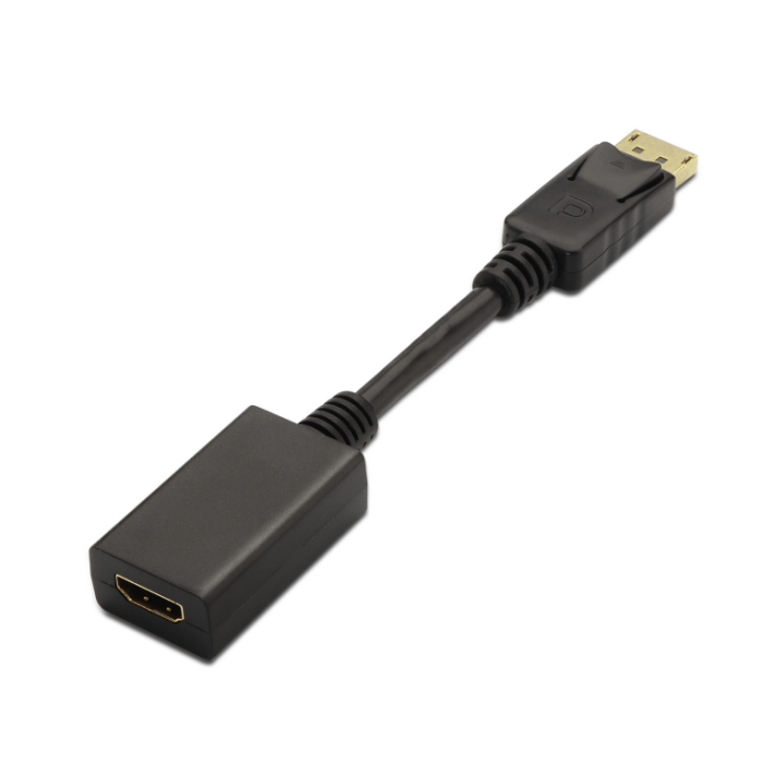 Aisens Conversor DisplayPort a HDMI, DP-M a HDMI A-H, 4K@30Hz, Plug and Play, Negro, 15 cm