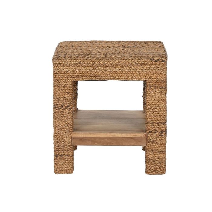 DKD Home Decor Banana 1c25 Mesita Auxiliar Natural de Fibra y Teca con 1 Estantería 40x40x40 cm 1 DKD Home Decor Banana 1c25 Mesita Auxiliar Natural de Fibra y Teca con 1 Estantería 40x40x40 cm 1