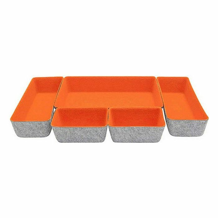 Juego de Cestas Confortime 5 Piezas Fieltro 27,5 x 20 x 5,3 cm (5 Piezas) (6 Unidades) 2