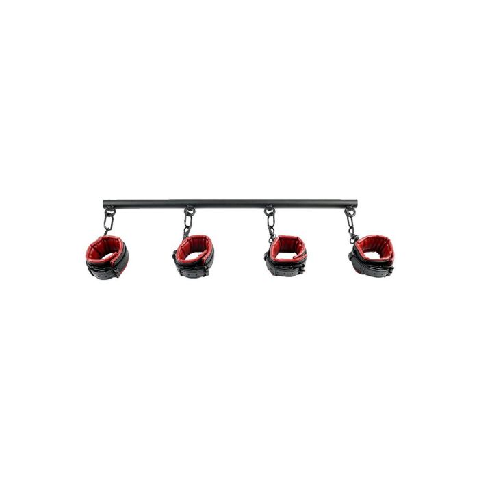 Barra Para Bondage Sportsheets Saffron Spreader Bar & Cuff Set Negro Vegano Ajustable Barra Para Bondage Sportsheets Saffron Spreader Bar & Cuff Set Negro Vegano Ajustable