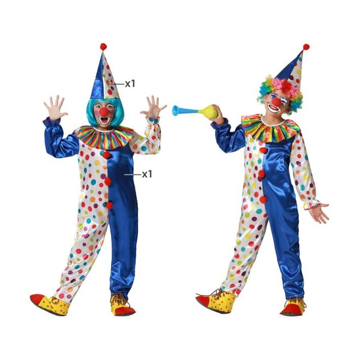 Disfraz Payaso Unisex Infantil Azul 10-12 Años 0 Disfraz Payaso Unisex Infantil Azul 10-12 Años 0