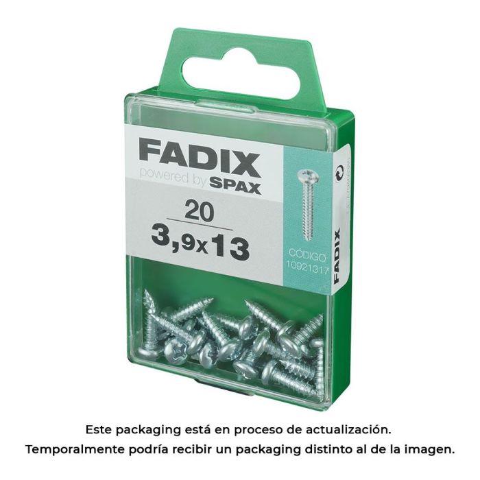 Fadix Tornillo de Rosca para Chapa, Acabado Cincado, 3.9x13mm - Caja de 20 Unidades - Perfecto para Proyectos de Bricolaje y Fijaciones 0 Fadix Tornillo de Rosca para Chapa, Acabado Cincado, 3.9x13mm - Caja de 20 Unidades - Perfecto para Proyectos de Bricolaje y Fijaciones 0